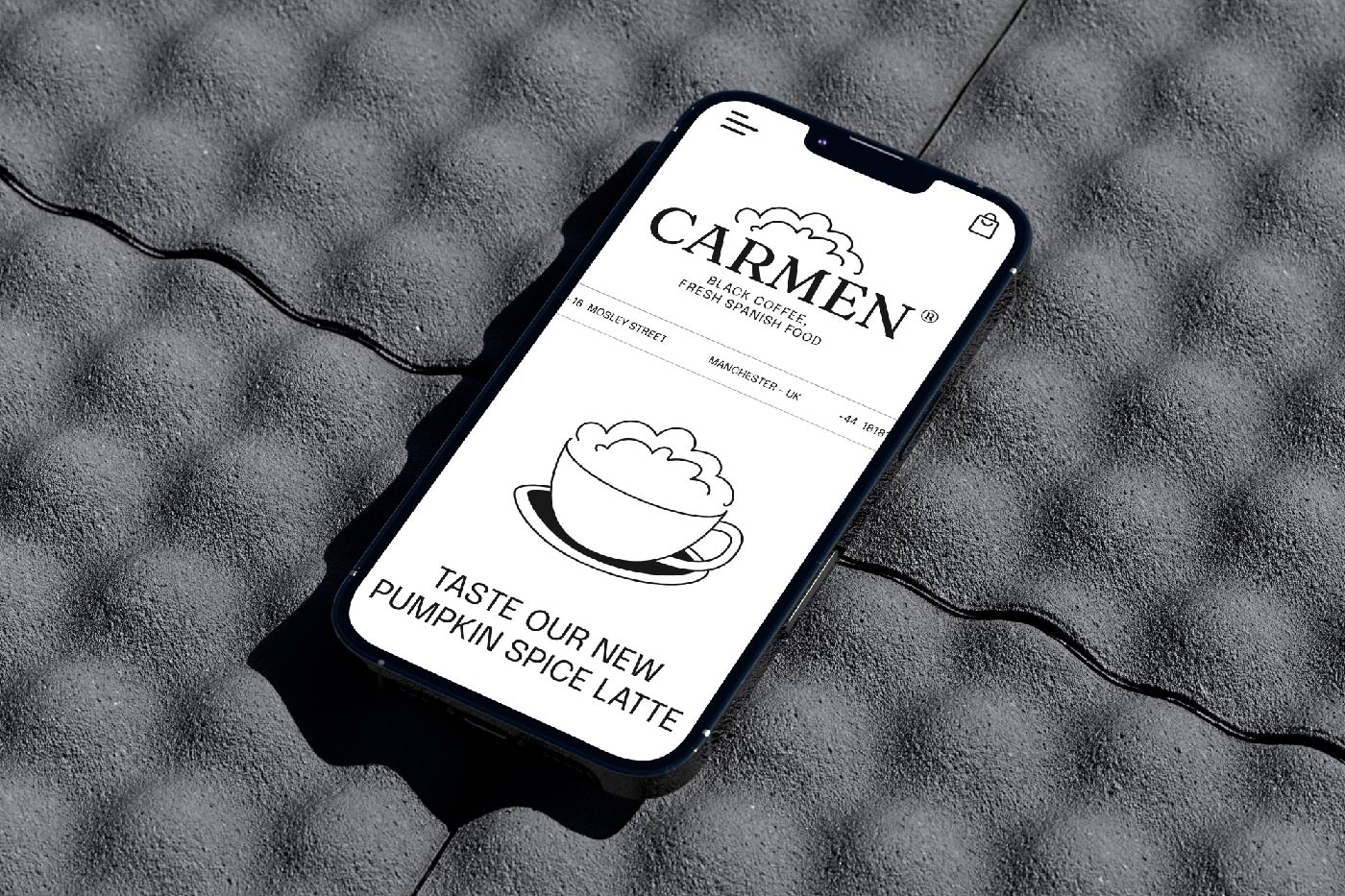 mockup sito web mobile