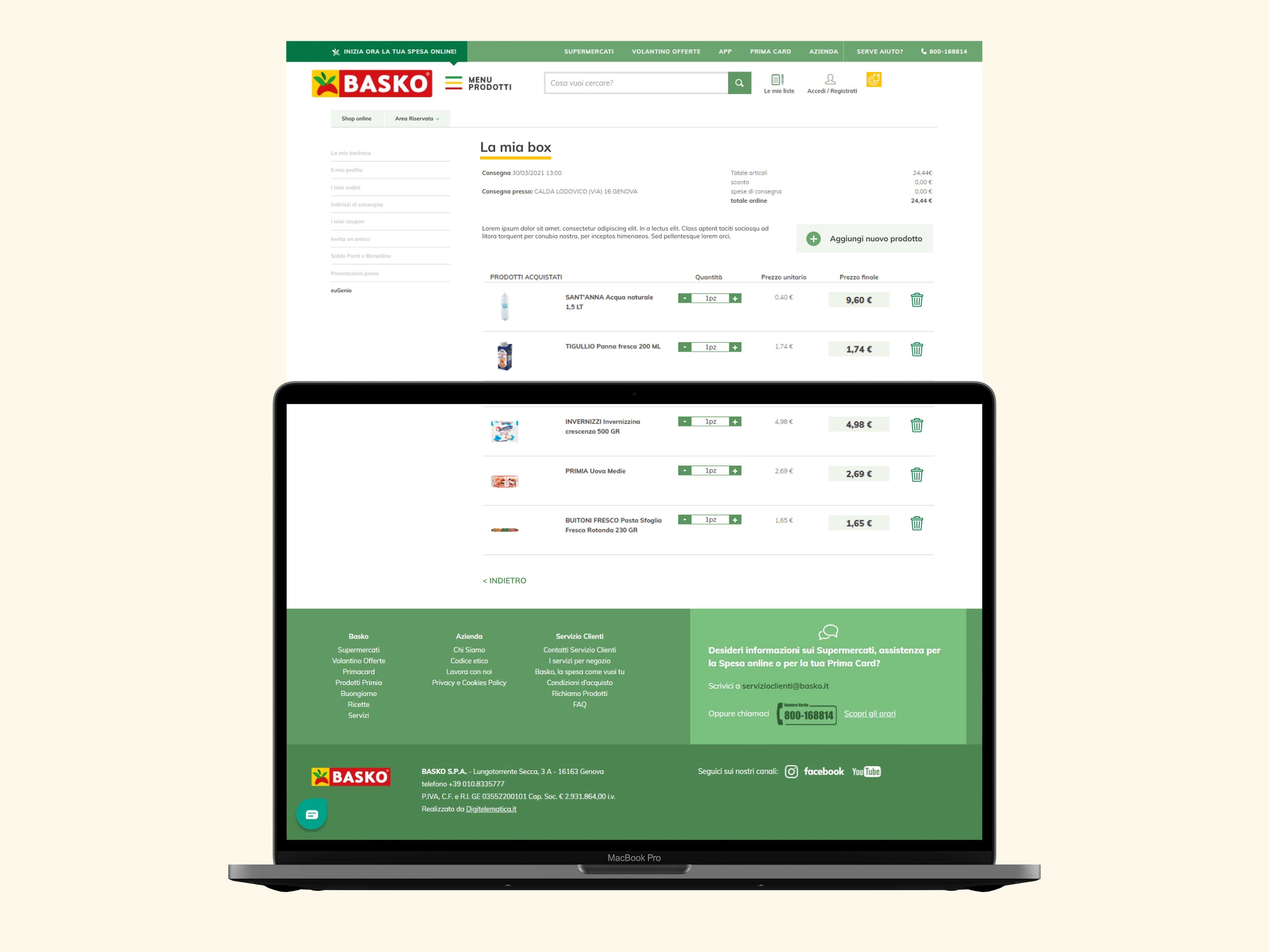 mockup schermata desktop